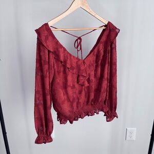 Anthropologie Textured Floral Blouse